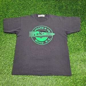Vintage 90s Speedboat Shirt M/L 21x26 Black Marcy NY Souvenir